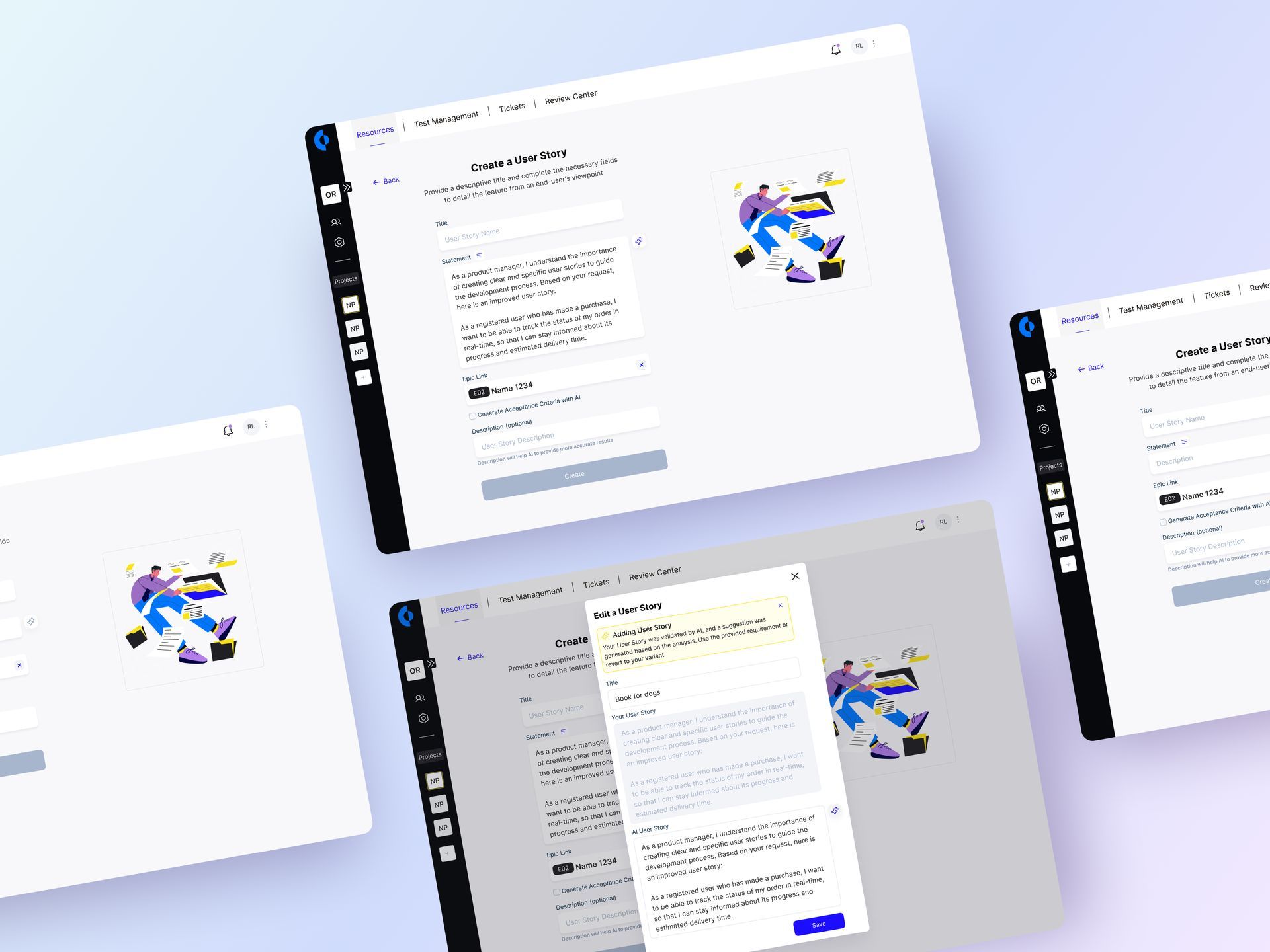 Creation of User Story with AI-powered MindyGem platform
